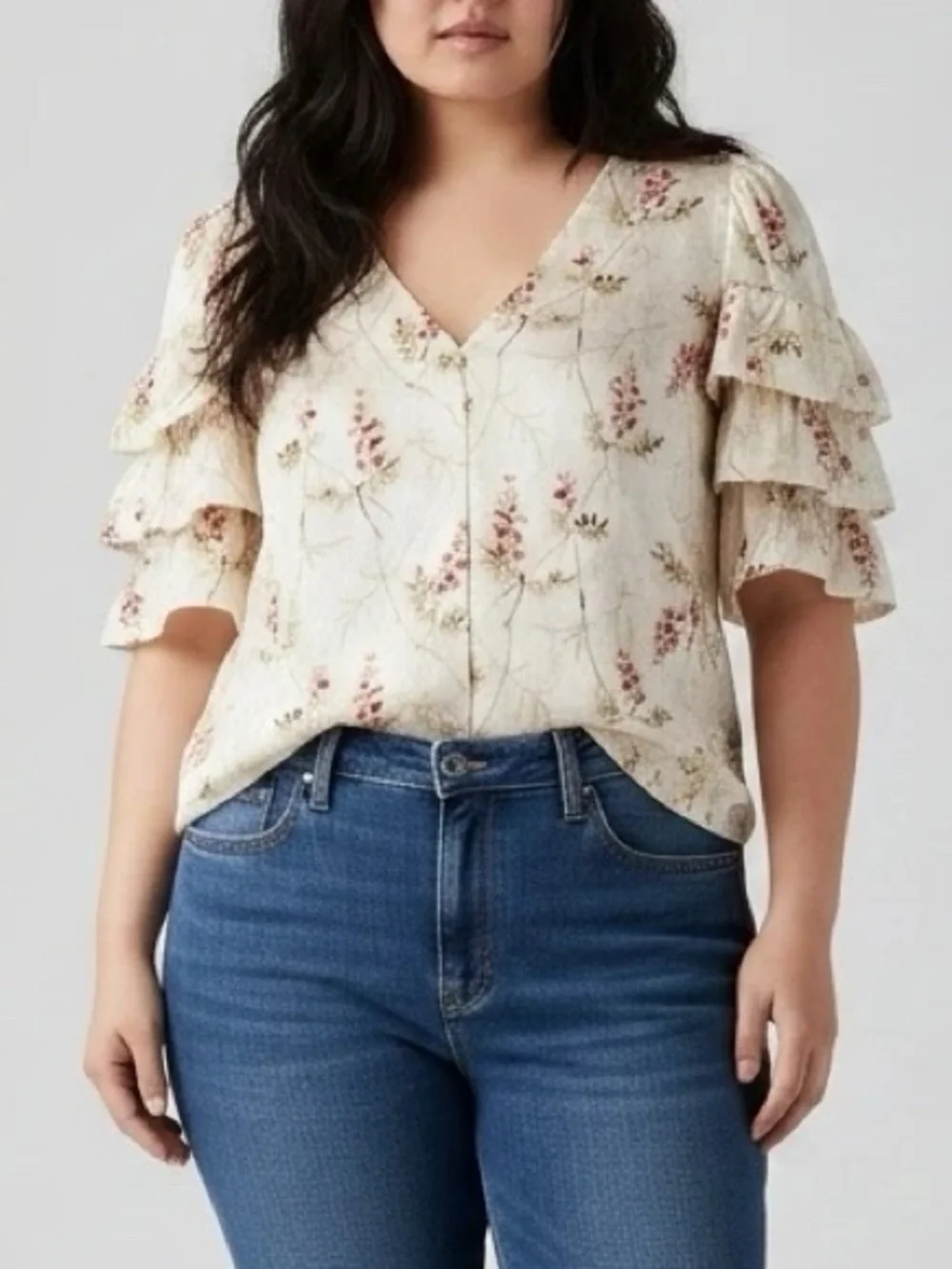 Rebecca Taylor Floral Short Sleeve Blouse - Picture 1 of 8